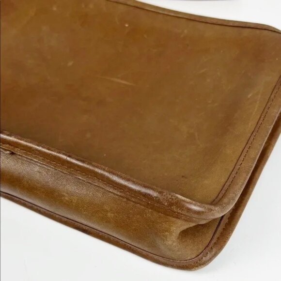 RARE Coach Original NYC USA Vintage Tan Leather Basic Zip Clutch Wristlet Bag - Picture 6 of 16
